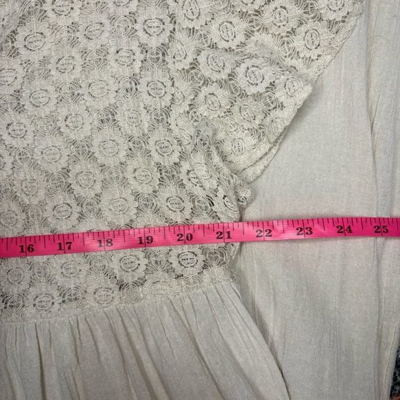 Free People Bring the Romance Handkerchief Hem Maxi Dress with lace detail Sz M - Picture 14 of 16